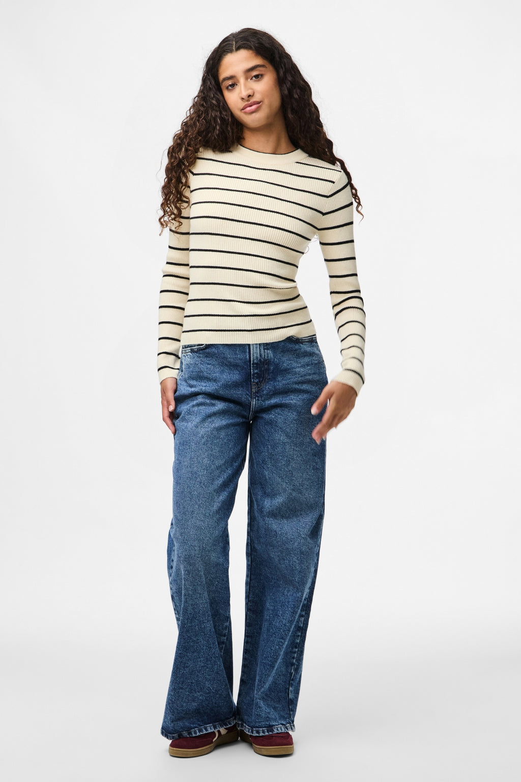 Mira New O-Neck Knit - Σημύδα/Μαύρο