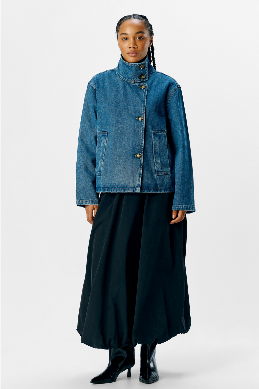 Tilla Gro L/S Denim Jacket - Medium Blue Denim