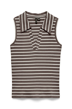 Sea Collar Top - Σοκολατένια ρίγες Martini:Snow White