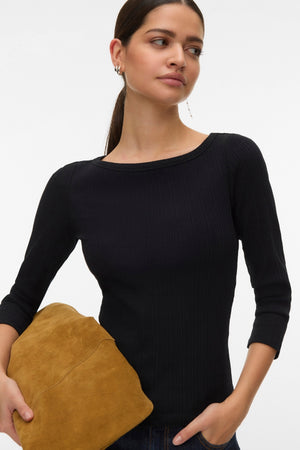 Verde Boatneck Top - Black