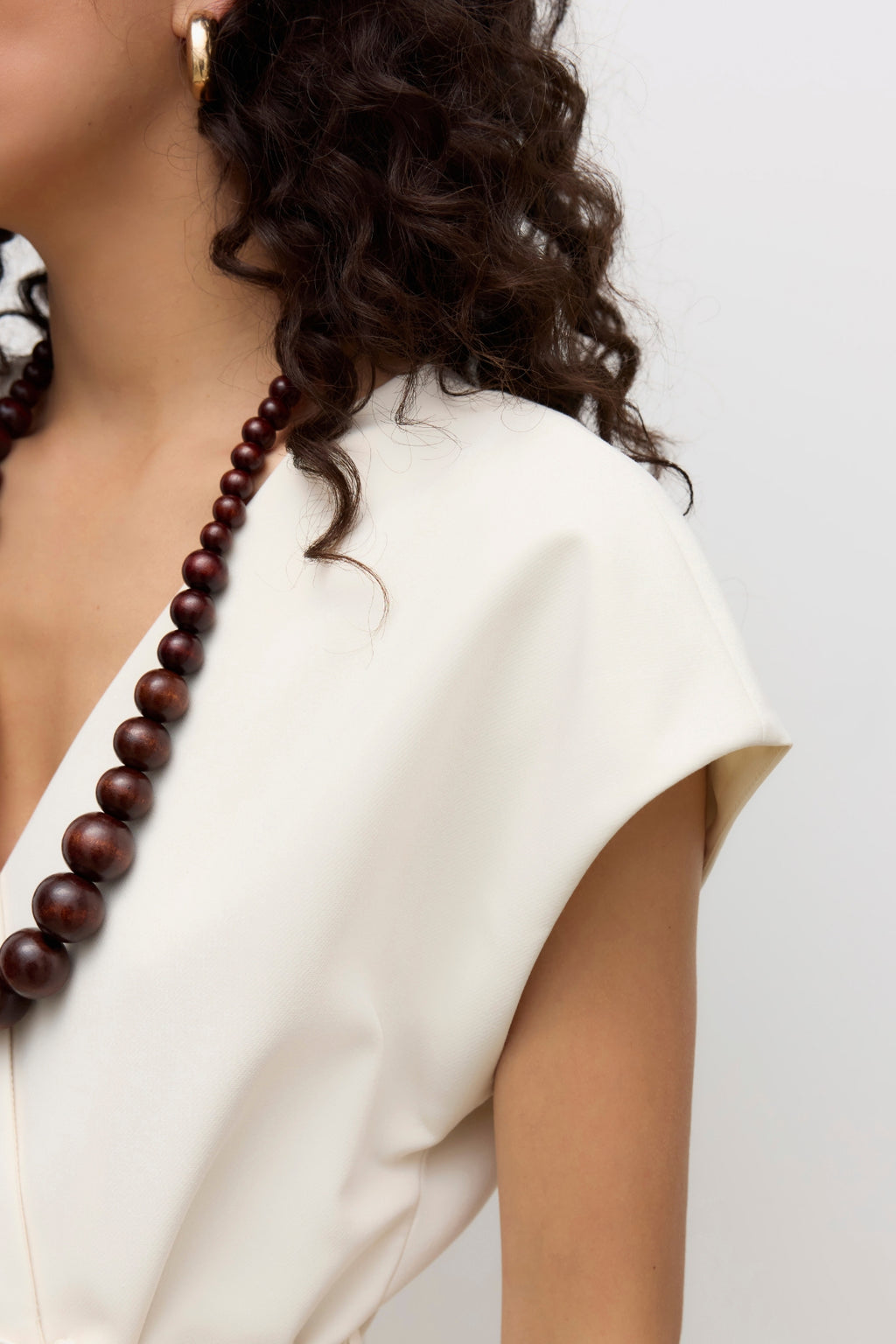 Μίντι γιλέκο Vannah V-Neck - Σημύδα