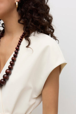 Μίντι γιλέκο Vannah V-Neck - Σημύδα