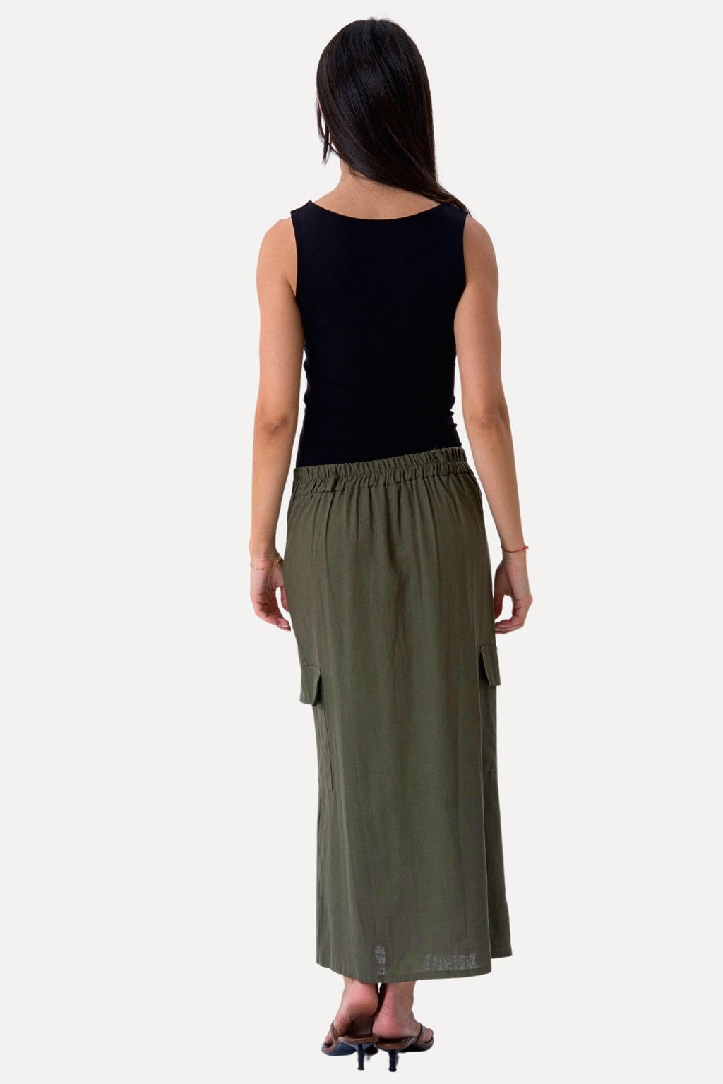 Linen Skirt - Green