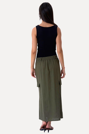 Linen Skirt - Green