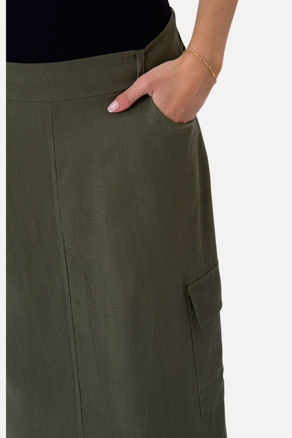 Linen Skirt - Green