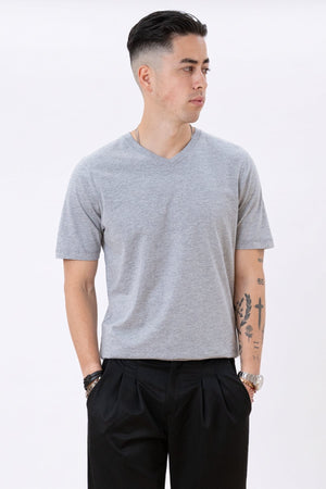 Basic V-neck t-shirt - Oxford Gray