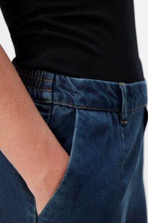 Πλαίσιο lisa πλάτος Pants - Σκούρο μπλε πλυντήριο έκπλυσης Denim