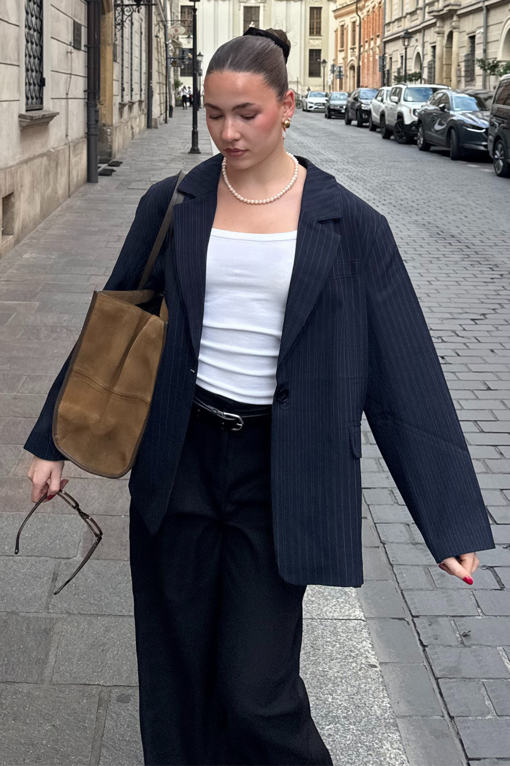 Υπερμεγέθη blazer - ναυτικό pinstripe