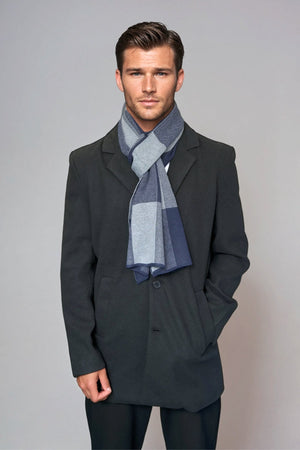 Scarf - Navy Long Grid - Άνδρες