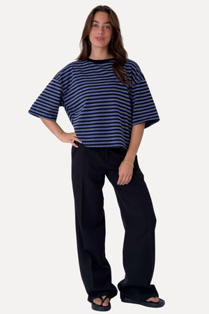 T-shirt Zoe - Μαύρο/Μπλε Τζιν
