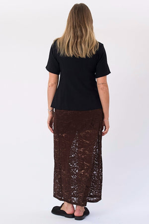 Amara Lace Maxi Φούστα - Καφέ
