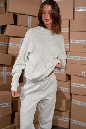 Hoodie Without Drawstring - Grey