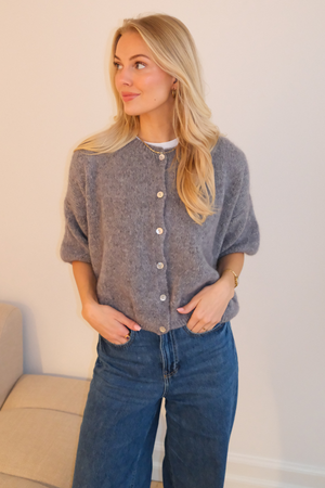 Πλεκτό κοντομάνικο Mary - Γκρι