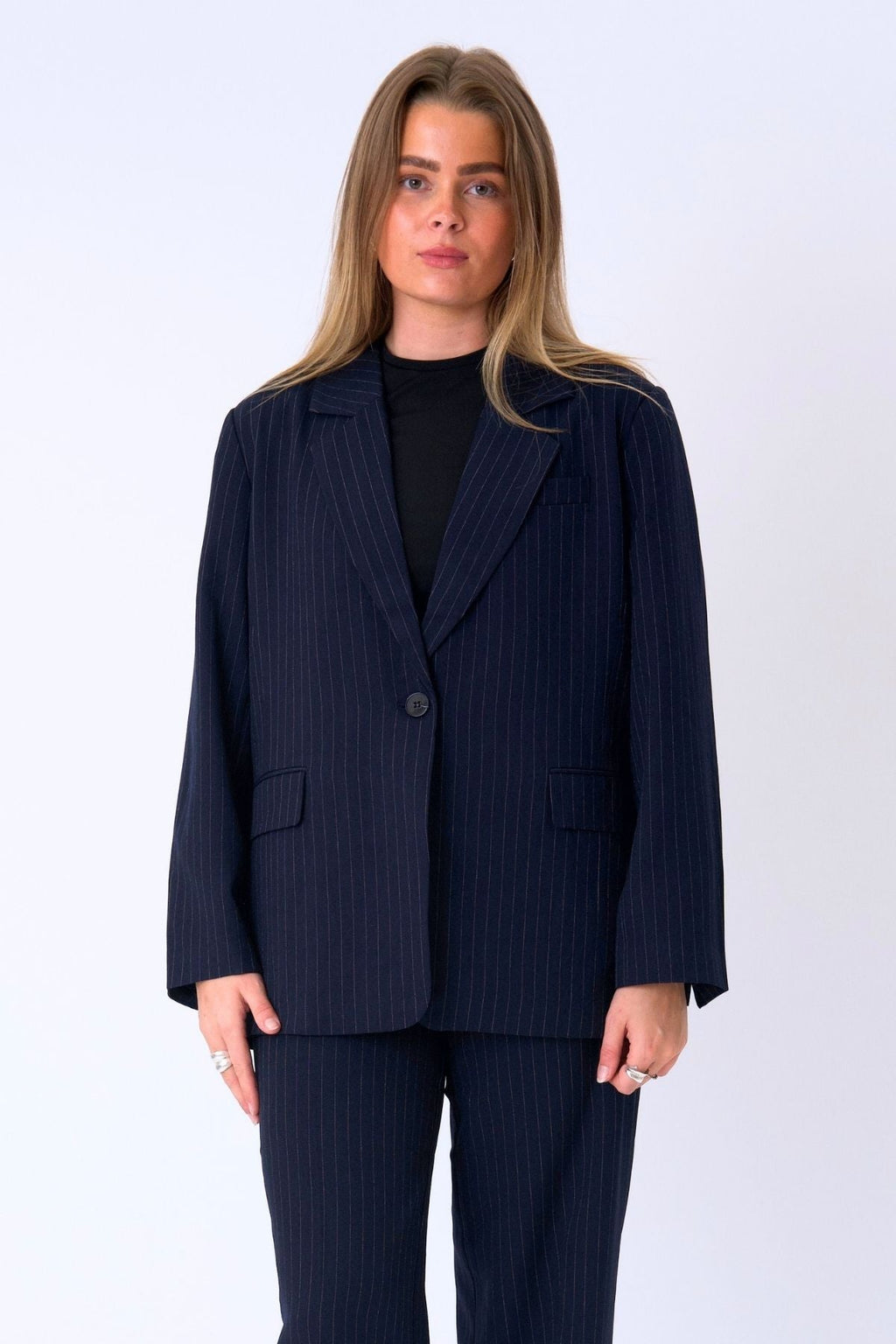 Υπερμεγέθη blazer - ναυτικό pinstripe