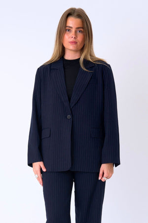 Υπερμεγέθη blazer - ναυτικό pinstripe