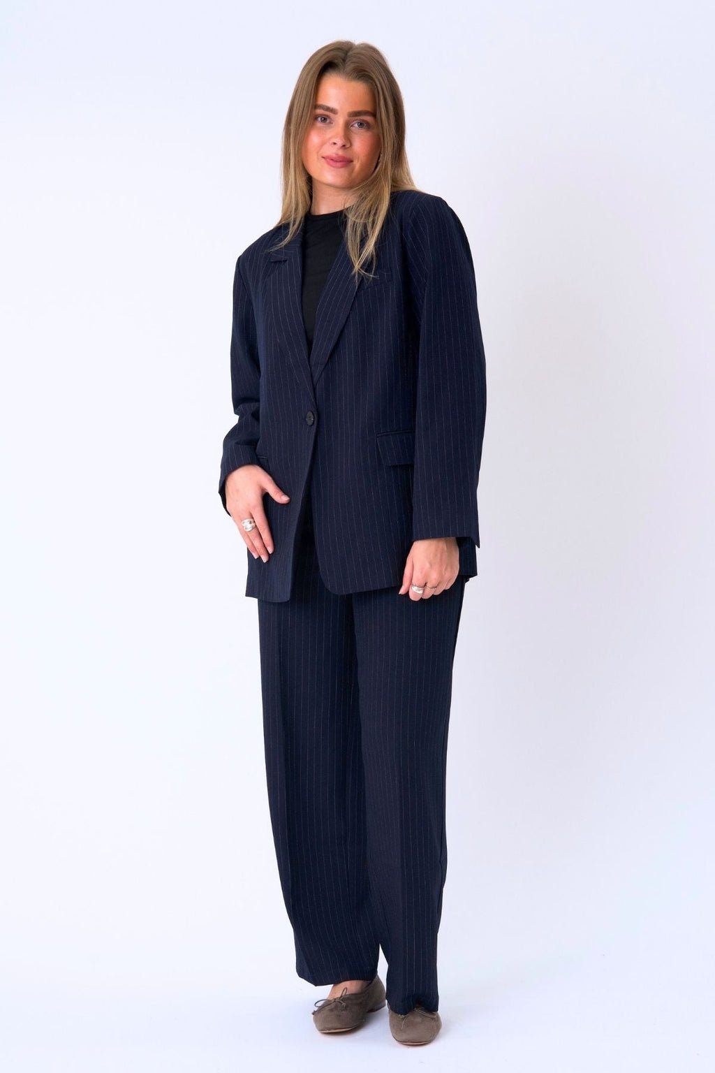 Υπερμεγέθη blazer - ναυτικό pinstripe
