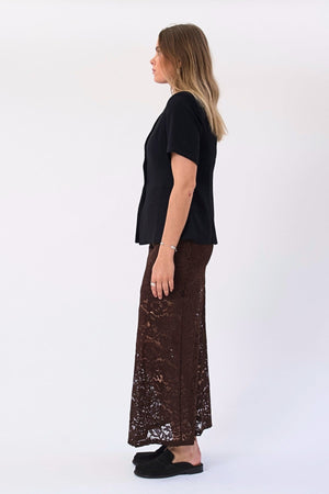 Amara Lace Maxi Φούστα - Καφέ