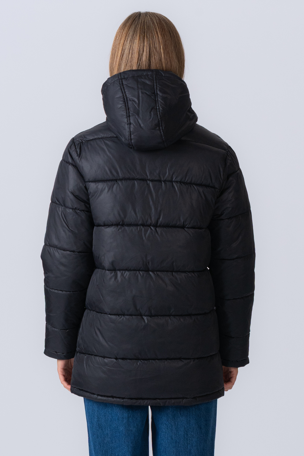 Long Puffer Jacket - Μαύρο