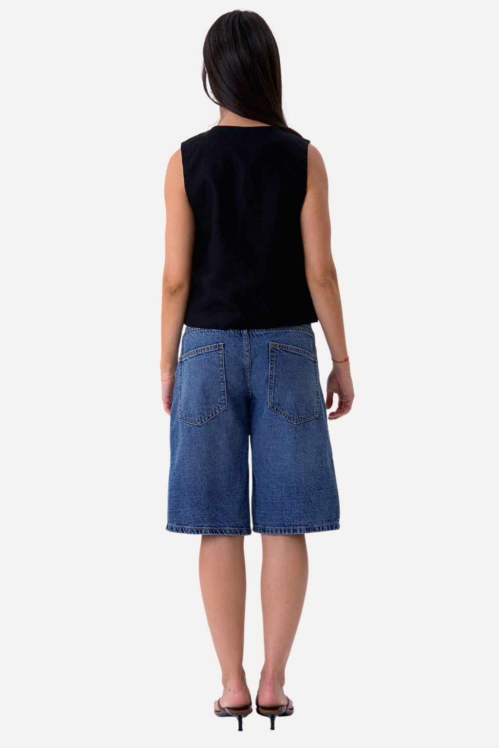 Linen Vest - Black