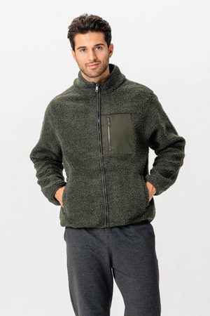 Μπουφάν fleece - Σκοτεινή ελιά