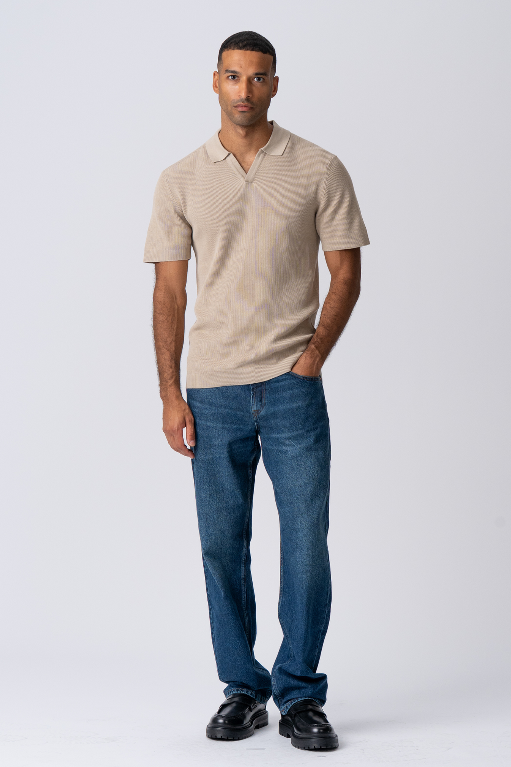 George Knitted Polo - Beige