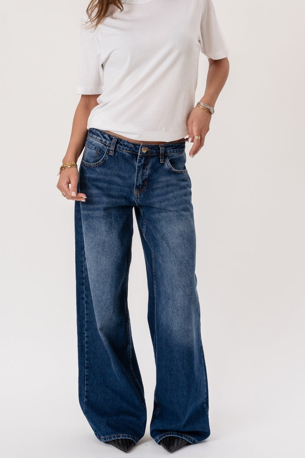 Serena Baggy Jeans - Medium Blue