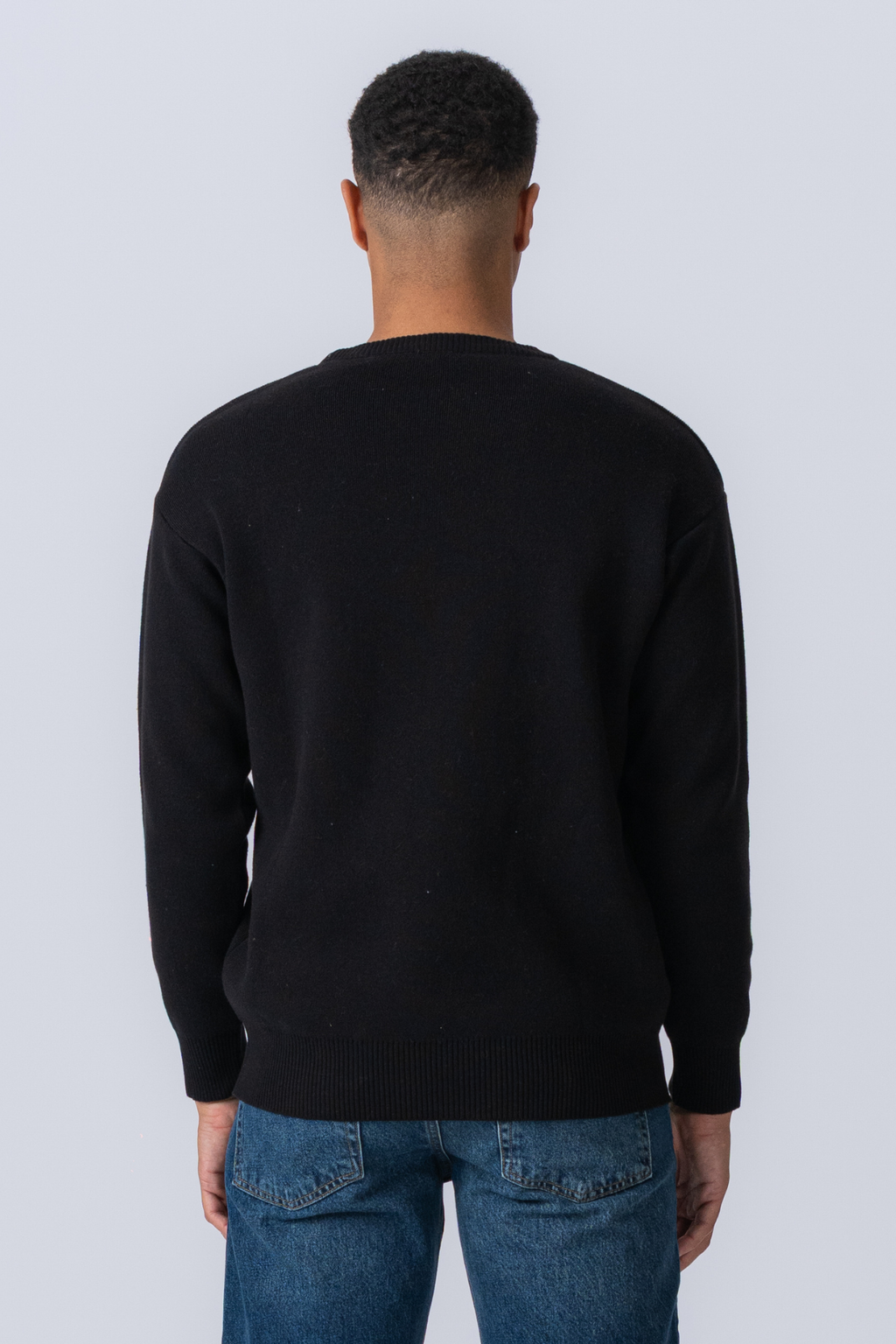 Crewneck Knit Sweater - Black