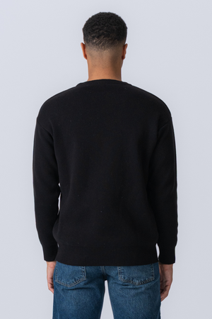 Crewneck Knit Sweater - Black