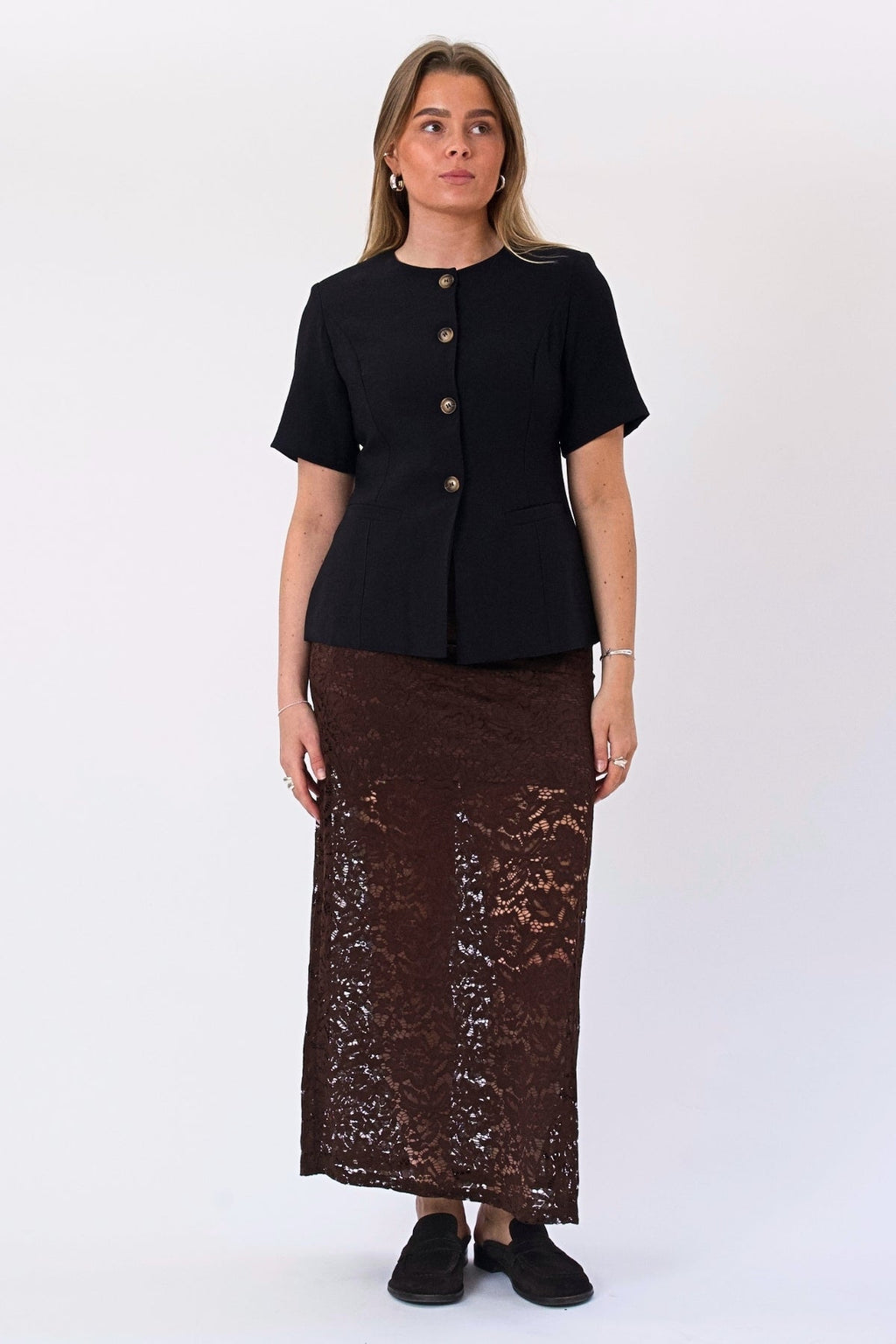 Amara Lace Maxi Φούστα - Καφέ