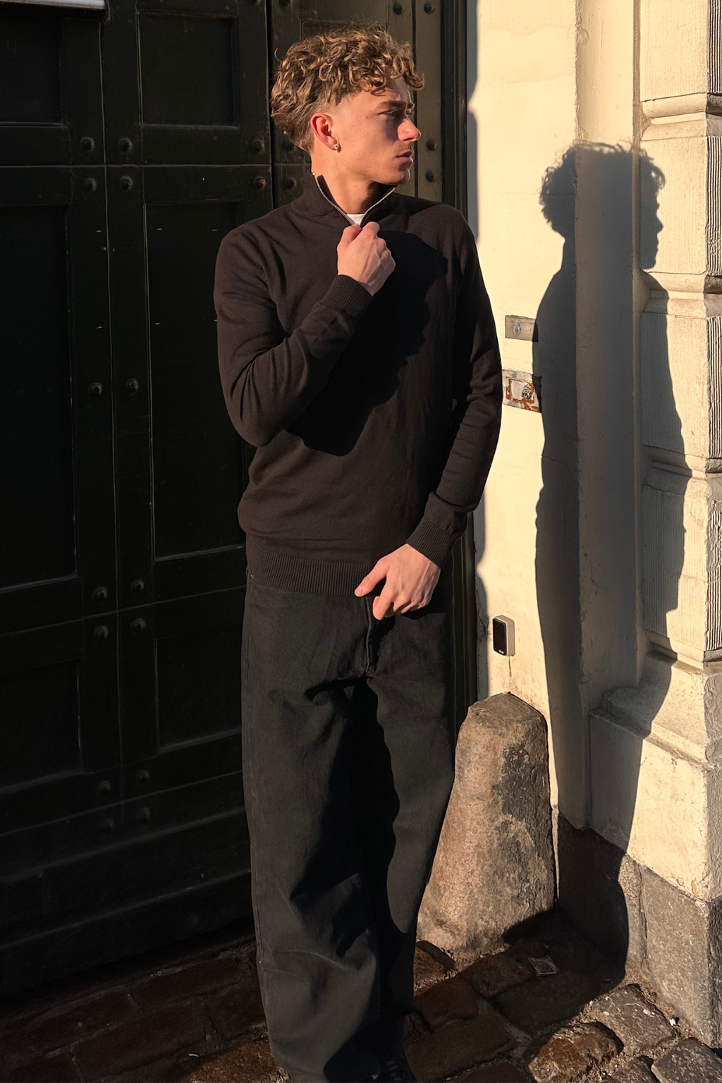 Πουλόβερ Half Zip - Μαύρο