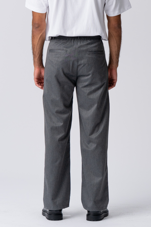 Pleated Wide Suit Pants - Light Grey