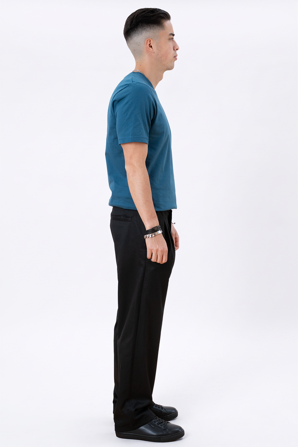 Basic V-neck t-shirt - Petroleum Blue