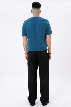 Basic V-neck t-shirt - Petroleum Blue