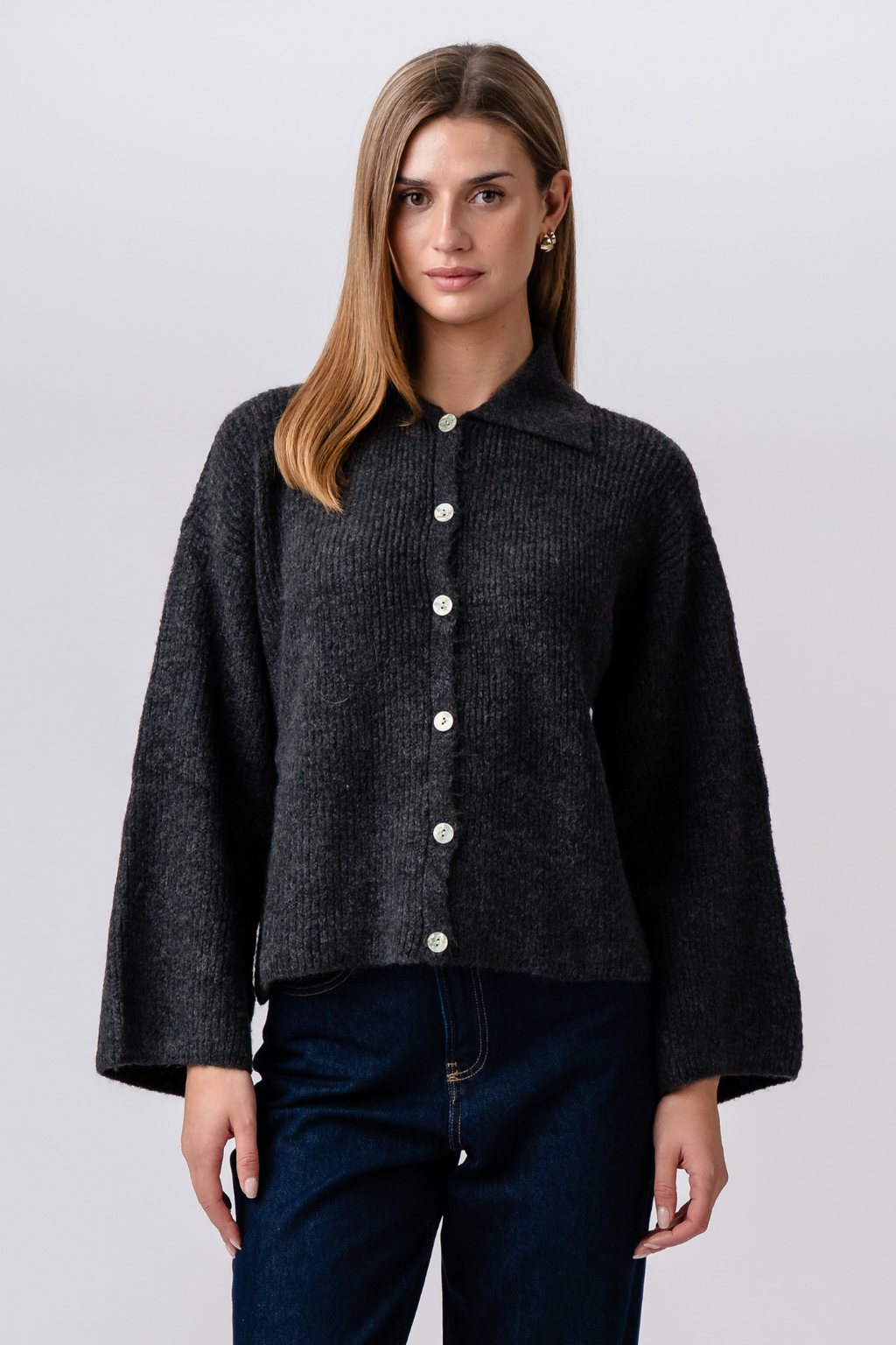 Josie Polo Knit - Γραφίτης