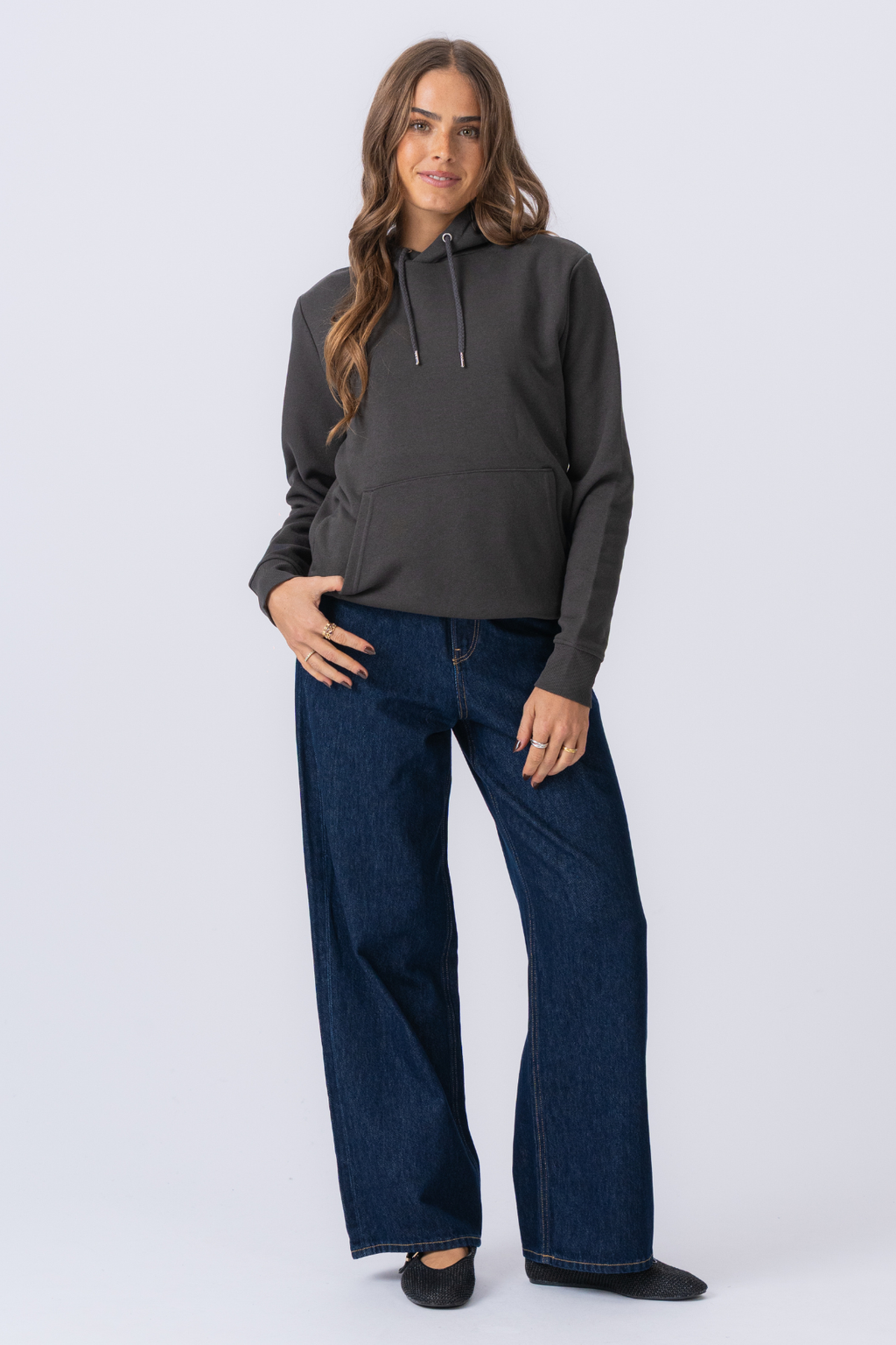 Sweatshirt Hoodie - σκούρο γκρι