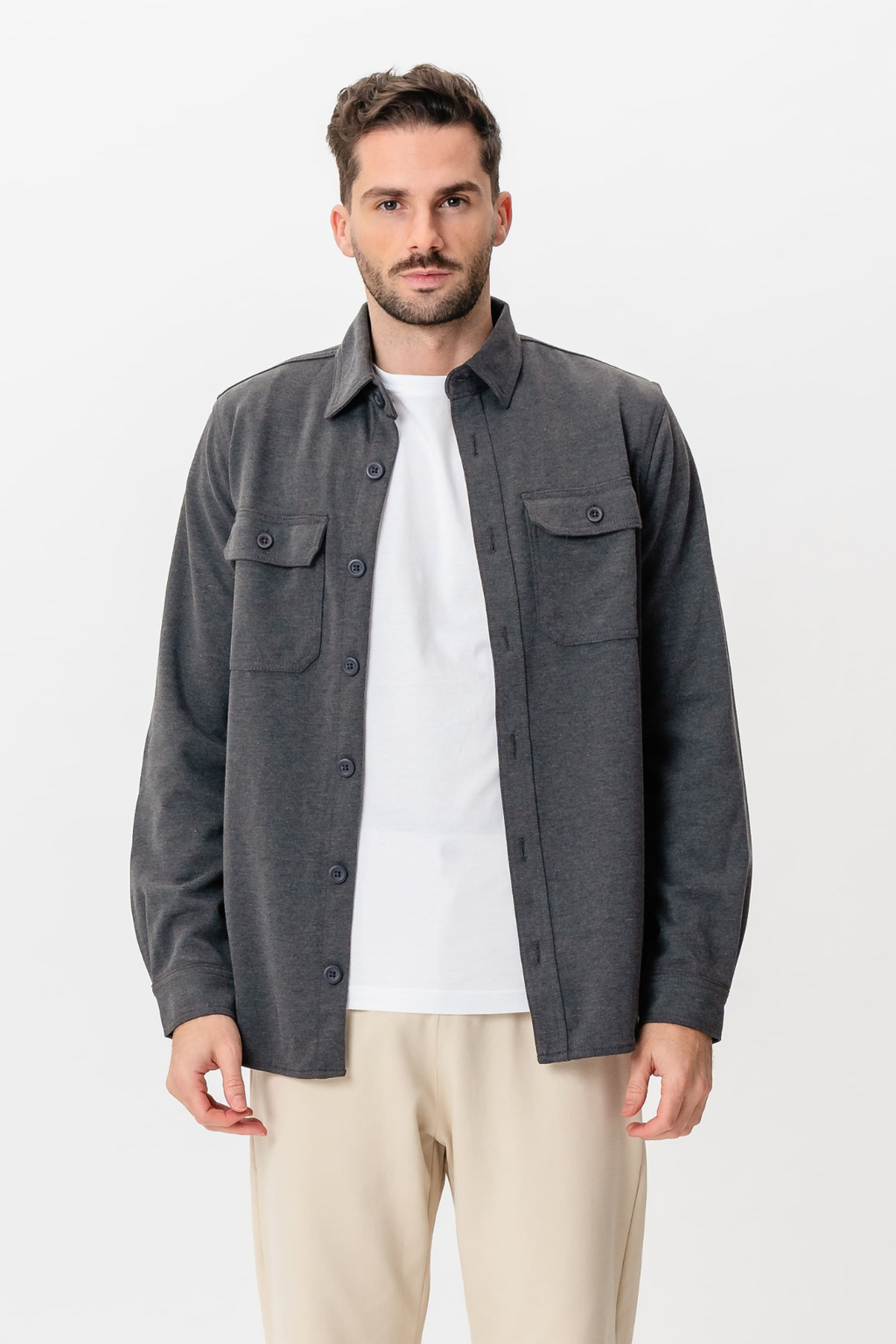 Performance Regular Overshirt - κάρβουνο