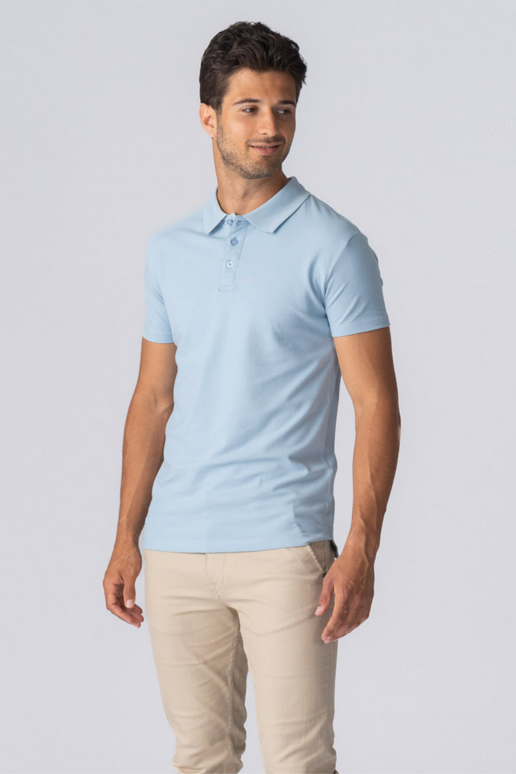 Muscle Polo Shirt - Light Blue