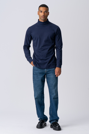 Roll collar sweater - Navy