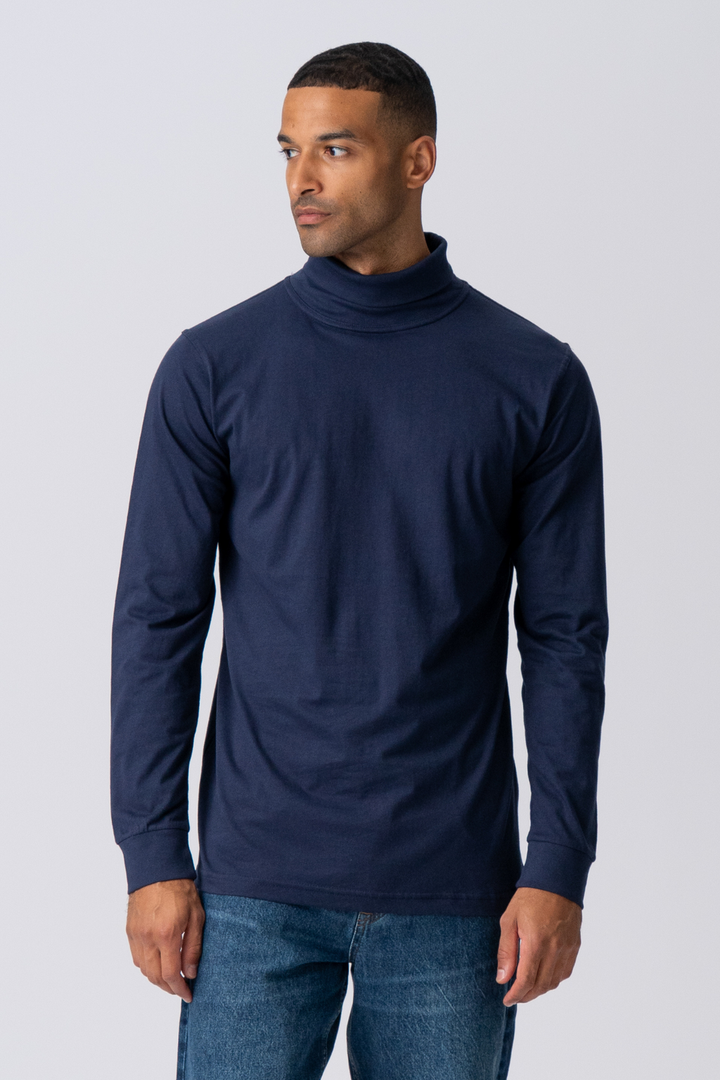 Roll collar sweater - Navy
