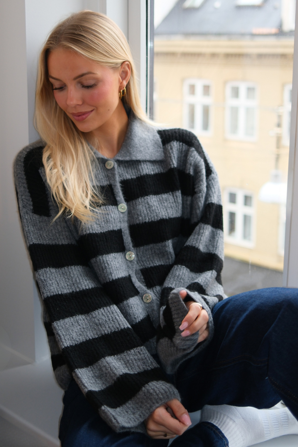 Josie Polo Knit - Γκρι/Μαύρο