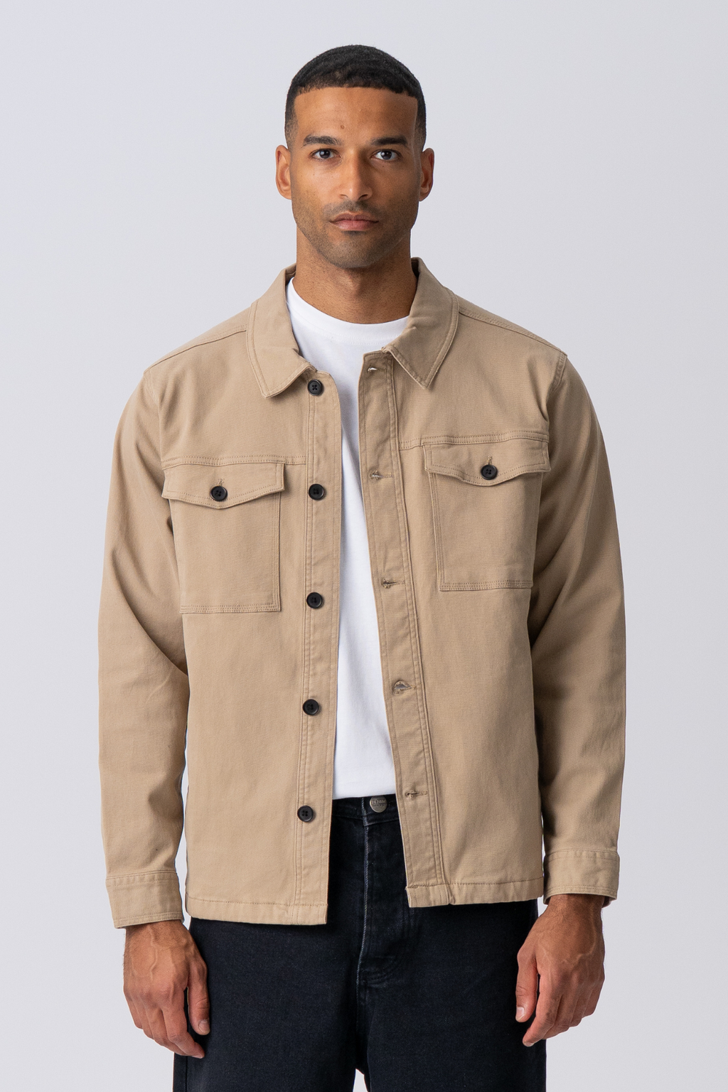 Twill Overshirt - Dark Sand