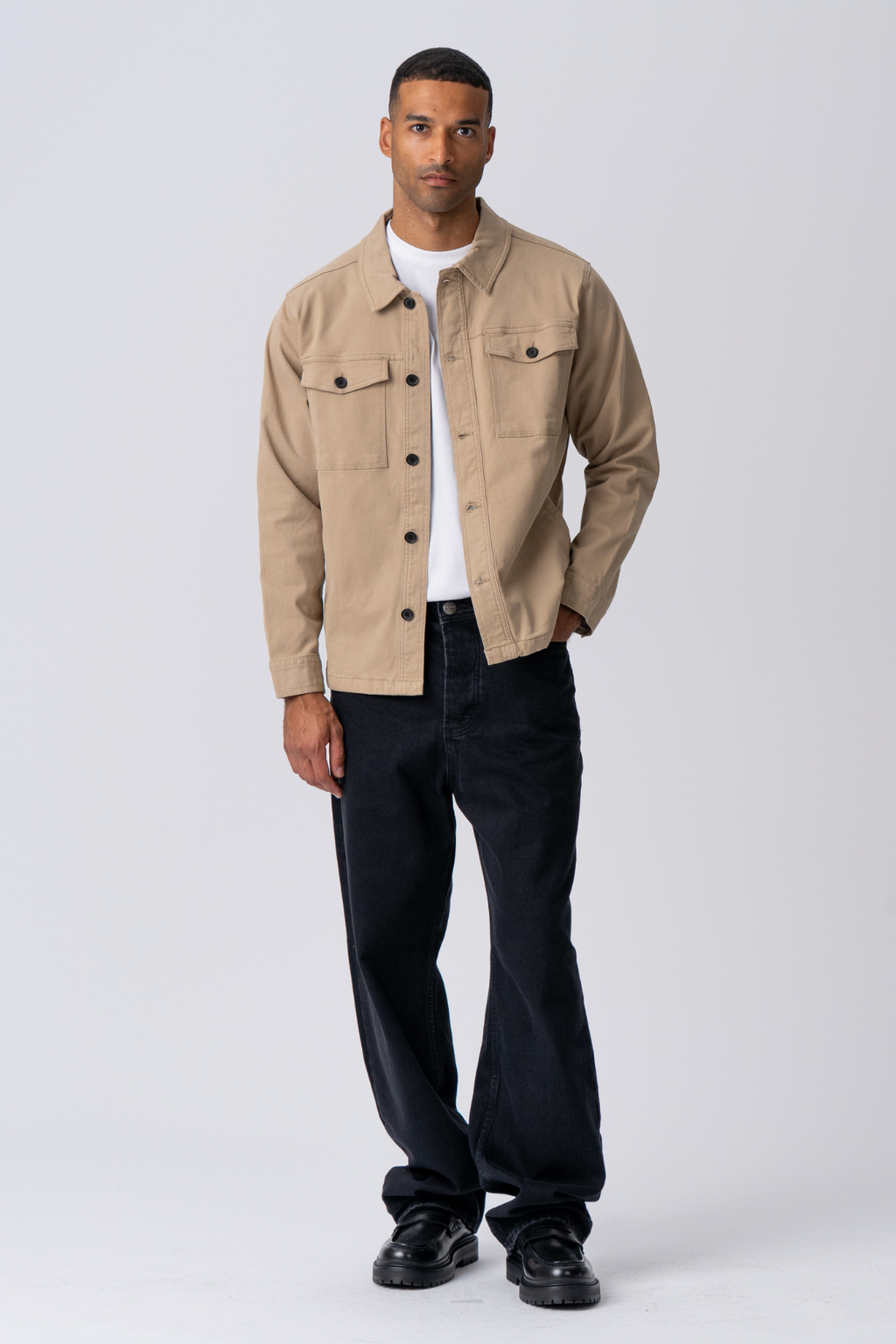 Twill Overshirt - Dark Sand