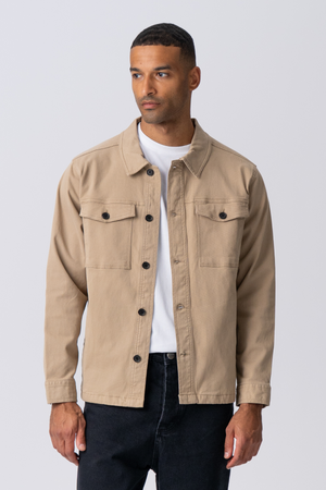 Twill Overshirt - Dark Sand