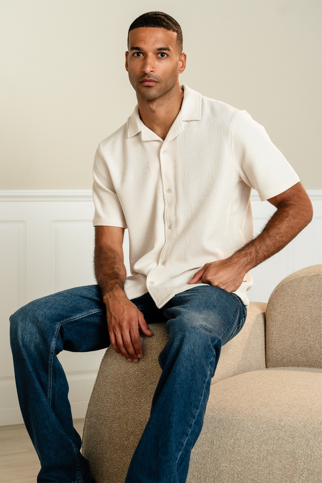 Knitted Shirt - Beige