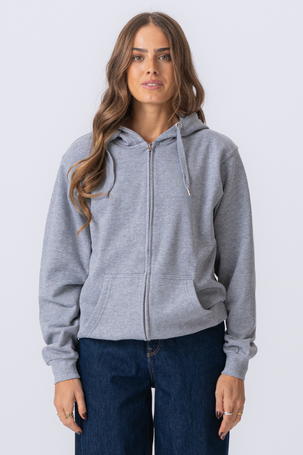 Basic Zip Hoodie - Γκρι