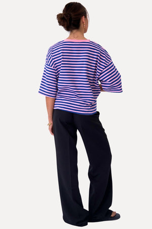 T-shirt Zoe - Μπλε/Ροζ ανοιχτό