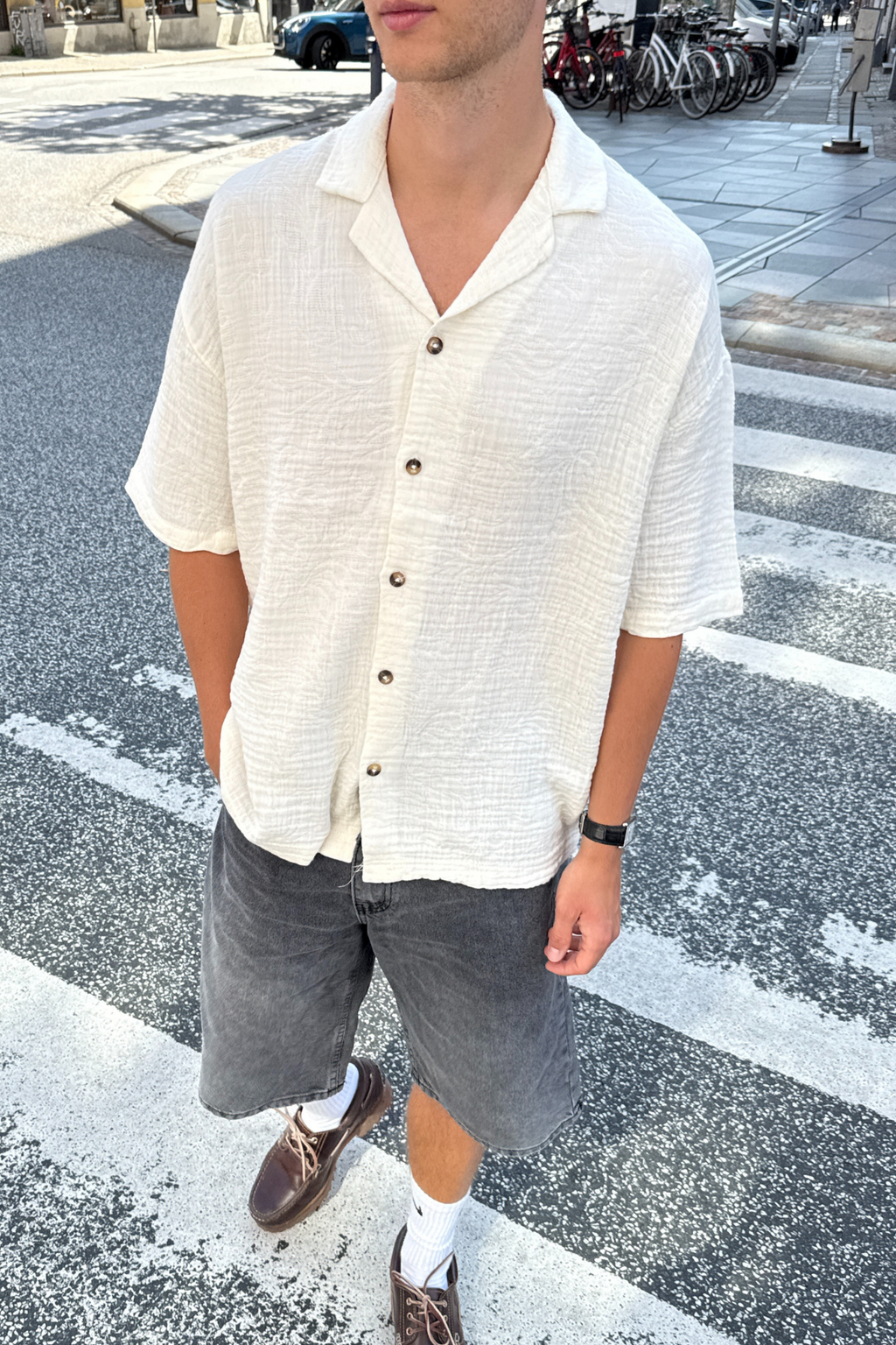 Πουκάμισο μικρού μανικιού - λευκό