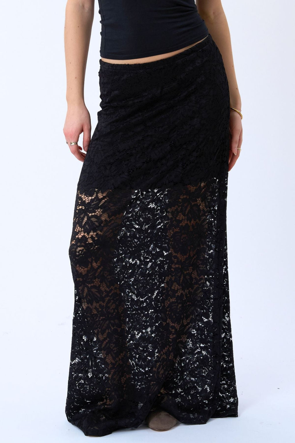 Amara Lace Maxi Φούστα - Μαύρη