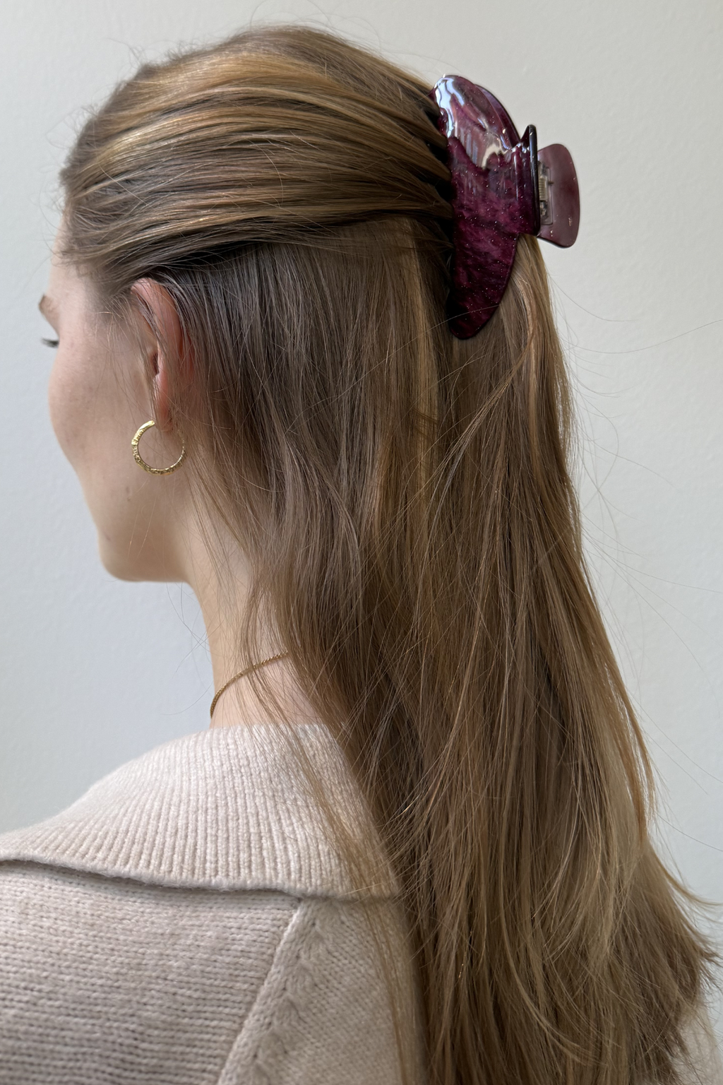 Hair Clip - Wine Red