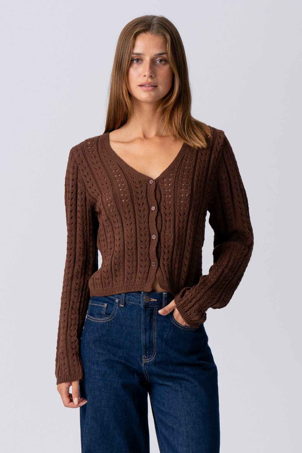 Βιρτζίνια Knit Cardigan - Brown